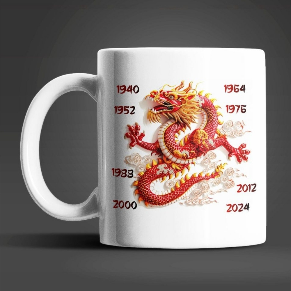 WS-Trend Tasse Drachen Chinesisches Sternzeichen Tasse Kaffeetasse Teetasse, Keramik Bild 1