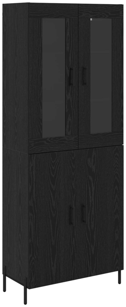 vidaXL Highboard Schwarz Eichen-Optik 69,5 x 34 x 180 cm Holzwerkstoff 3416261 Bild 1