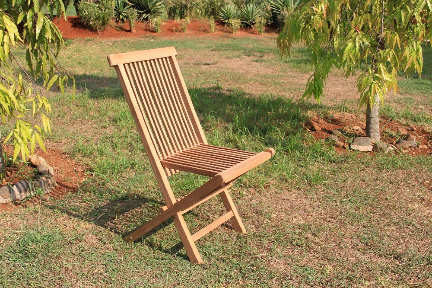 Premium Teak Klappstuhl Gartenstuhl Gartensessel Klappsessel Stuhl nachhaltig Bild 1