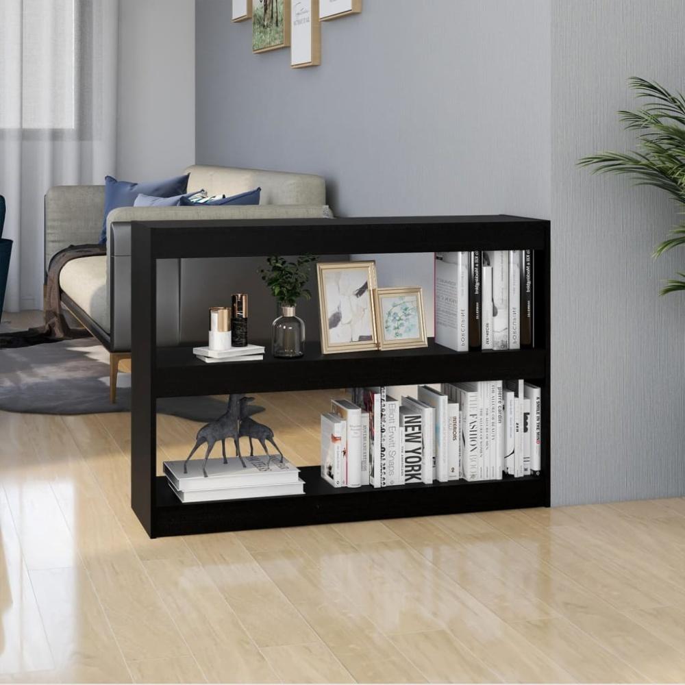 vidaXL Bücherregal Raumteiler Schwarz 100x30x71,5 cm Massivholz Kiefer 808212 Bild 1