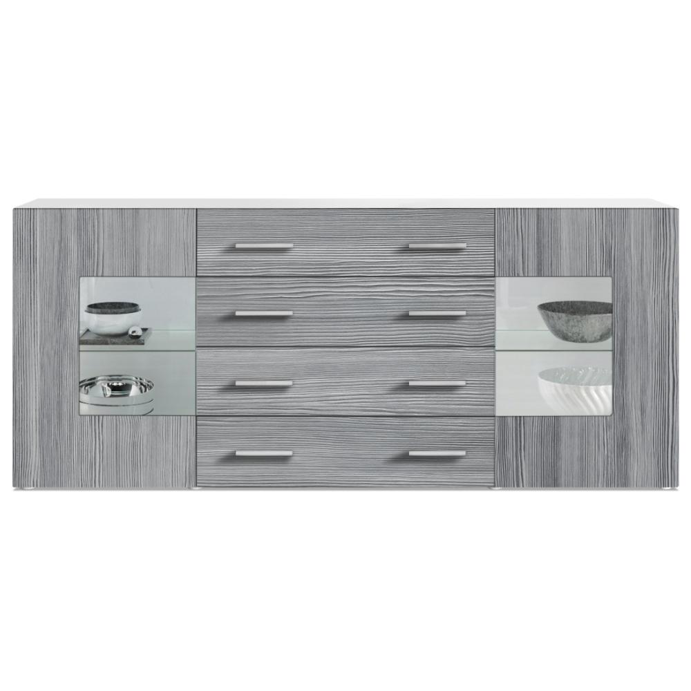 Sideboard Kommode Grömitz V2, Korpus in Weiß matt / Front in Avola-Anthrazit (166 x 72 x 35) Bild 1