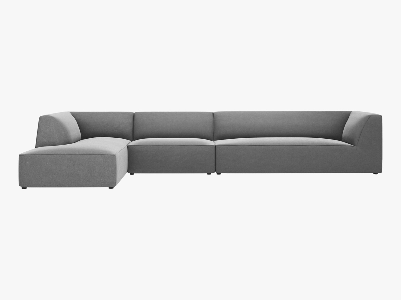 Micadoni Ecksofa Ruby 5-Sitzer Links Samt Salvador Grau Bild 1