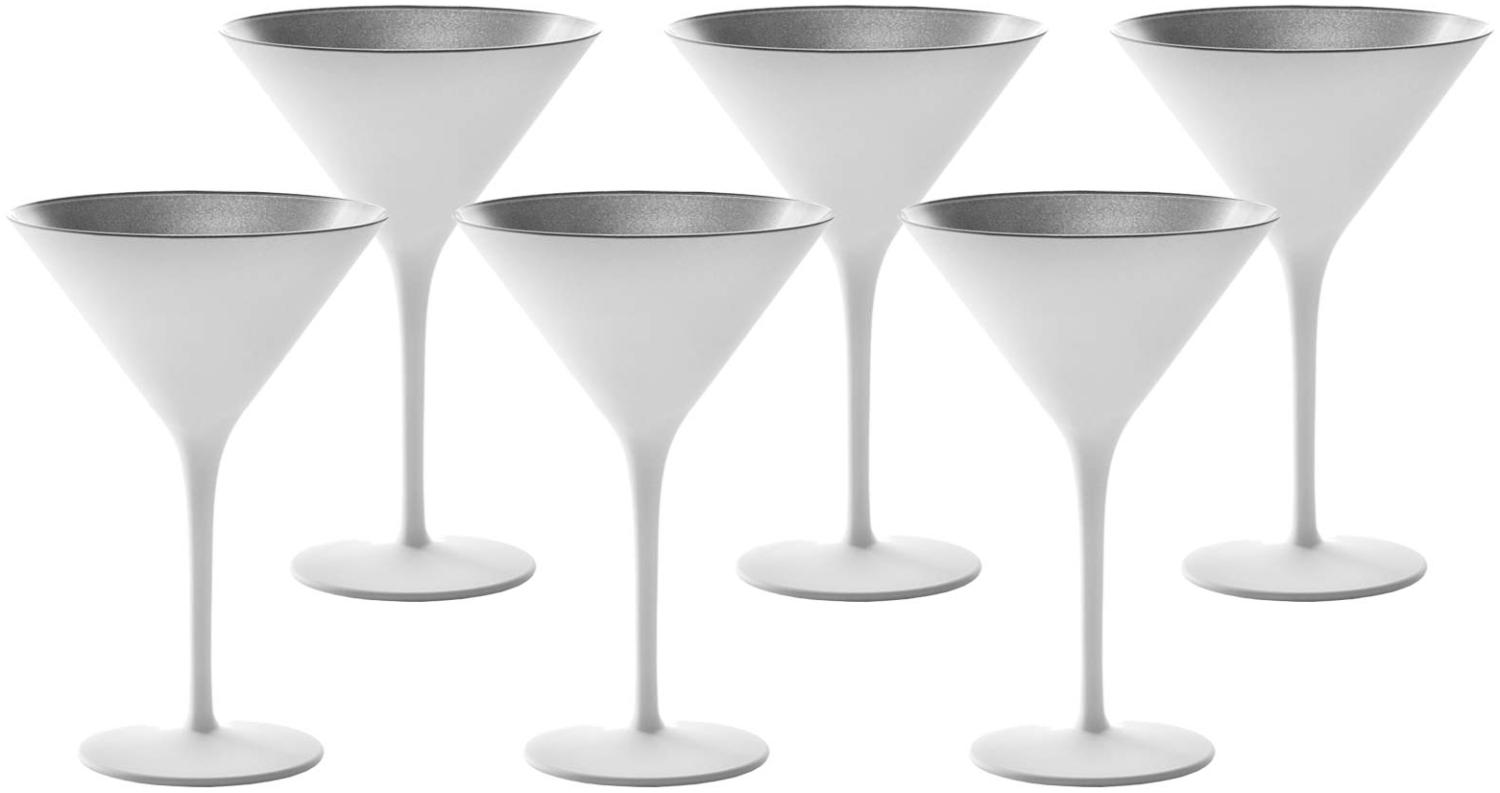 Stölzle Lausitz ELEMENTS Cocktailschale Weiß-Silber 6er Set Bild 1