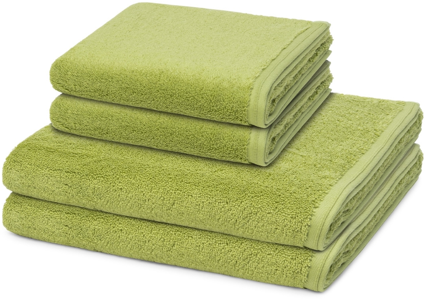 Vossen Vegan Life 4 tlg. Frottier-Set - 2 X Handtuch (50 X 100cm), 2 X Duschtuch (67 X 140cm) - 580 g/m2 - Avocado Bild 1