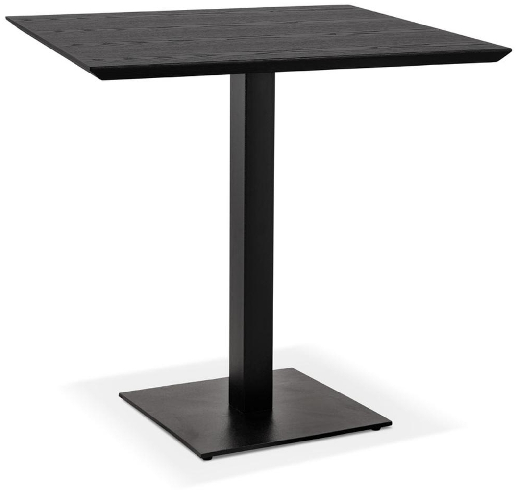 Kadima Design Esstisch 70 cm, Naturholz & Gusseisen, Quadrat, ideal für Gastronomie, 4 Personen, Schwarz Bild 1