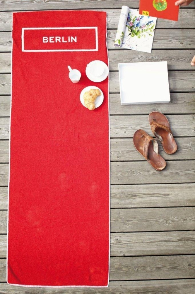 Badetuch Frottier Auflage 190 x 70 mit Schriftzug Berlin Bild 1