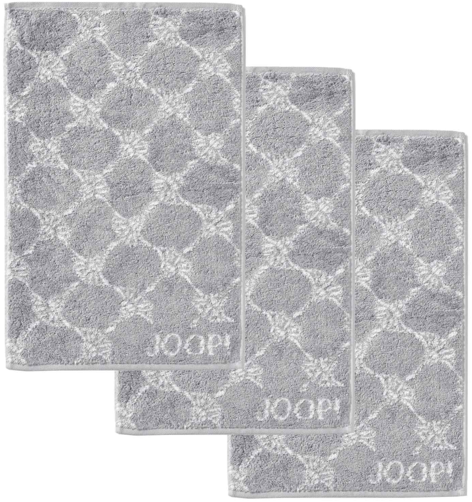 JOOP! Gästetuch Classic Frottierkollektion, 3er Pack - Walkfrottier Grau Cornflower 30x50cm Bild 1