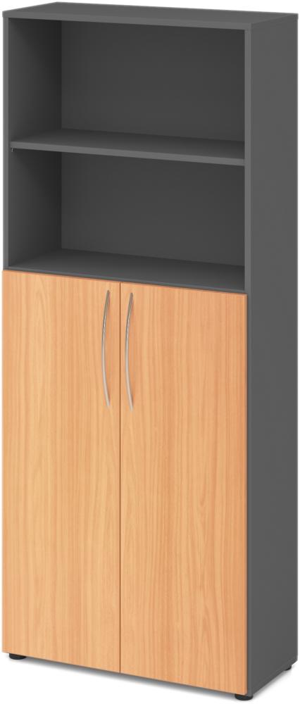 bümö® Aktenschrank Regal Kombi 5 OH in Graphit/Buche Bild 1