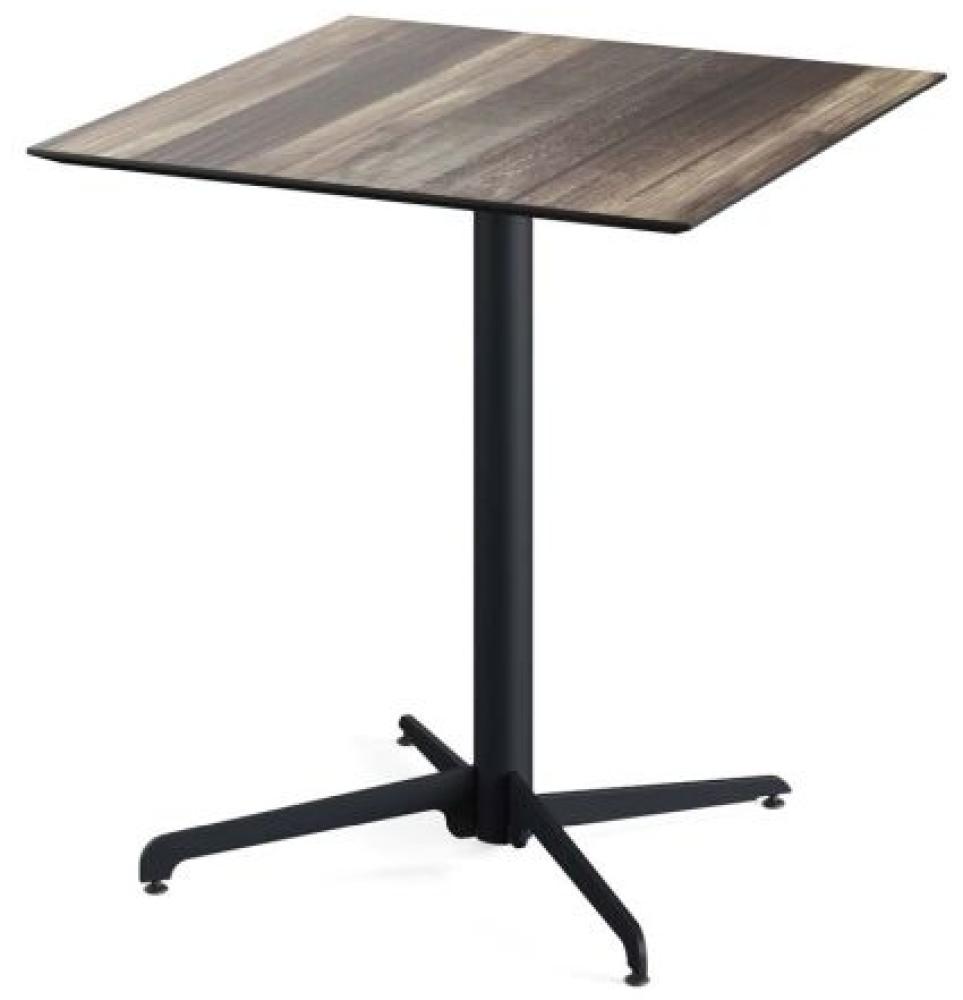 X Cross Terrassentisch Schwarz Gestell + Tropical Wood Hpl 70X70 Cm Bild 1