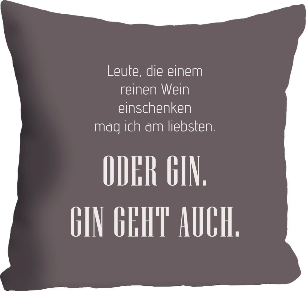 queence Dekokissen Wein & Gin, mit Schriftzug, Kissenhülle ohne Füllung, 1 Stück Bild 1