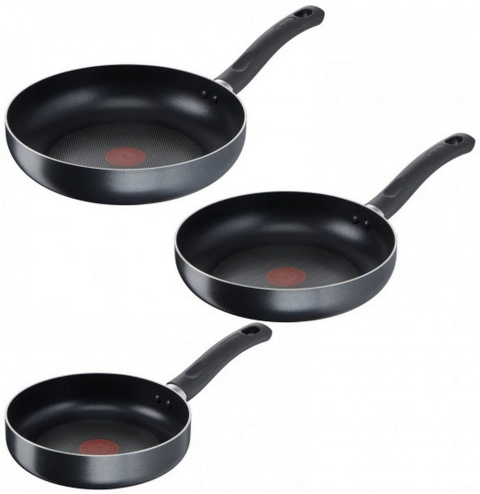 Tefal Bratpfanne Pfanne Tefal EASY COOK 3-teiliges Set schwarz roter Punkt Bild 1