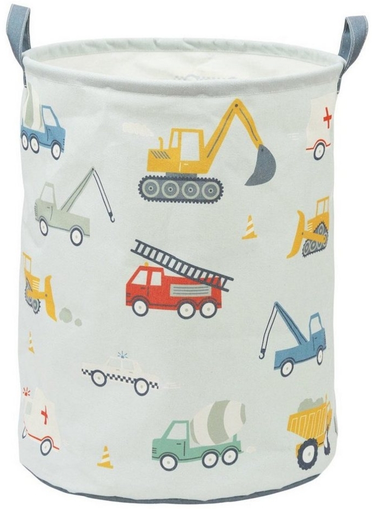 A Little Lovely Company Aufbewahrungskorb Aufbewahrung von Spielzeug 40 x 50 x 40 cm Baumwolle/Polyester (Fahrzeuge) Bild 1