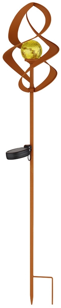 LED Solarleuchte, IP44, Erdspitz, Akku, rostfarben, H 90cm Bild 1