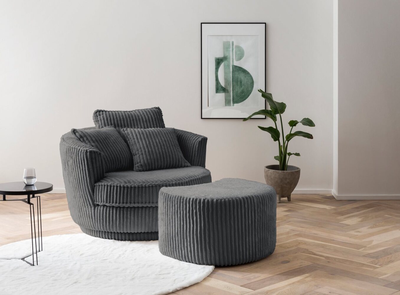 Leonique Hocker MAISIE, passende Ergänzung zum Big-Drehsessel, MAISIE, in Mega-Cord und Web-Velours Bild 1