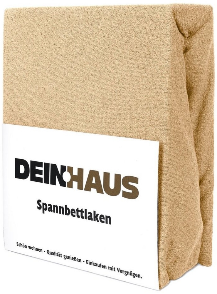 DH DEIN. HAUS Spannbettlaken Frottee Bettlaken mit Gummizug aus natürlicher Baumwolle, Gummizug: mit Gummizug, Baumwolle, atmugsaktiv, hautfreundlich, pflegeleichter Stoff Bild 1