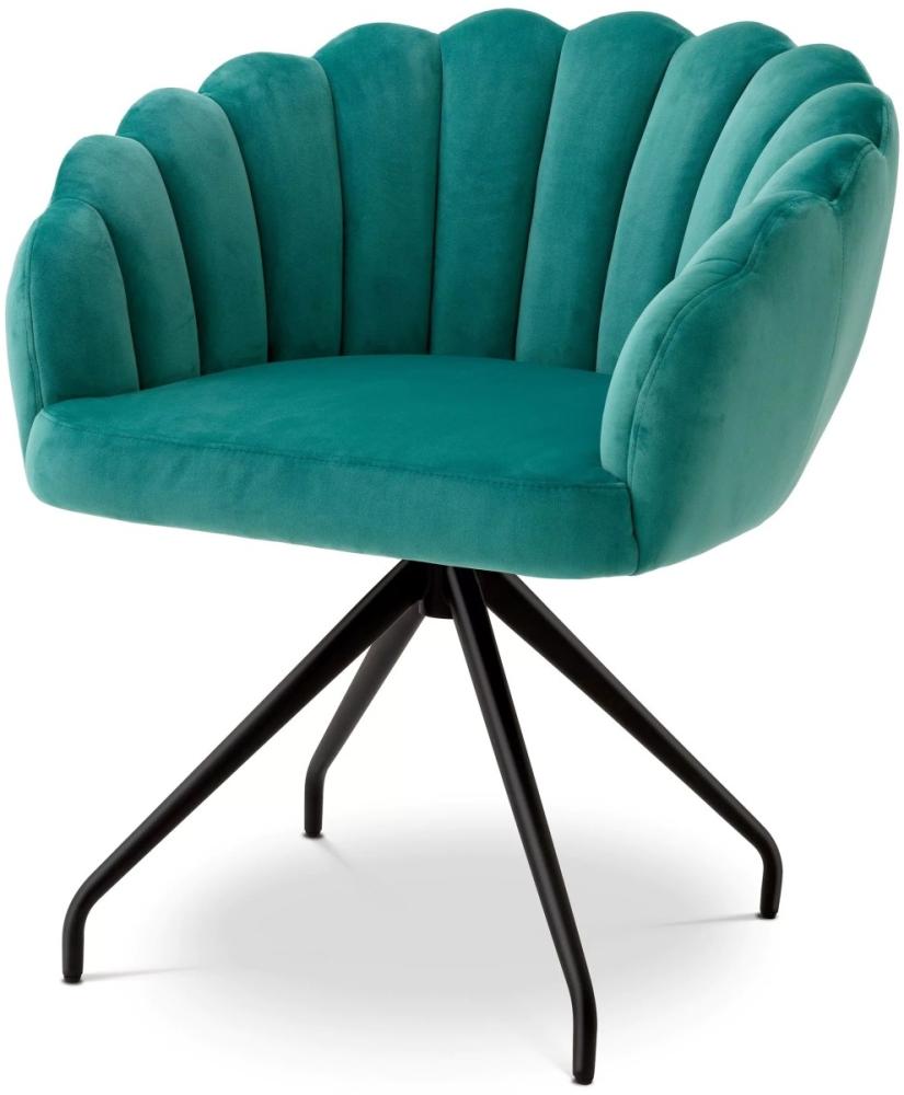 EICHHOLTZ Esszimmer Drehstuhl Luzern Savona turquoise velvet Bild 1