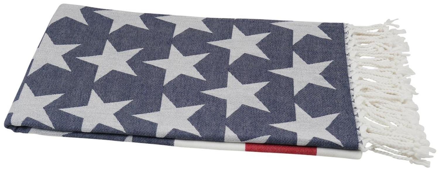 Hamamtuch Strandtuch 100x180 cm blau rot "USA" Bild 1