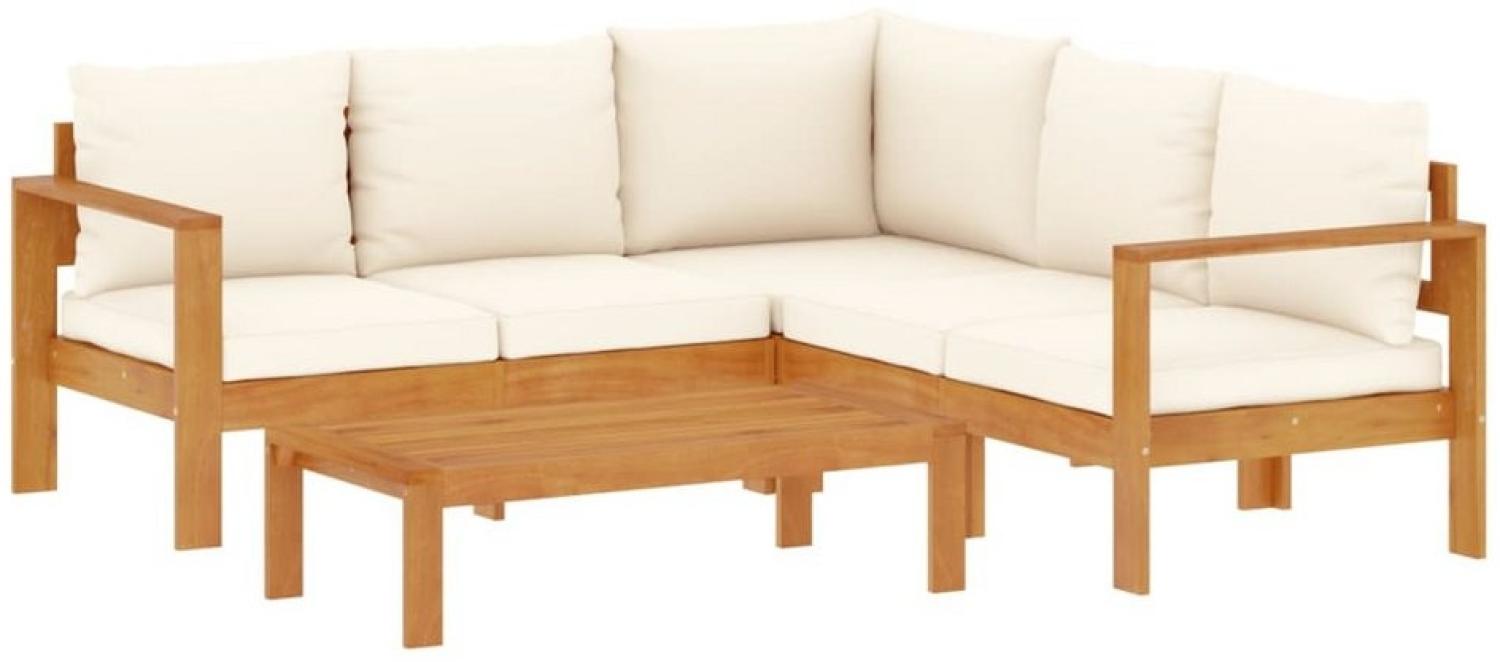 vidaXL Gartenlounge-Set 4-tlg. Garten-Sofagarnitur mit Kissen Massivholz Akazie, (1-tlg) Bild 1