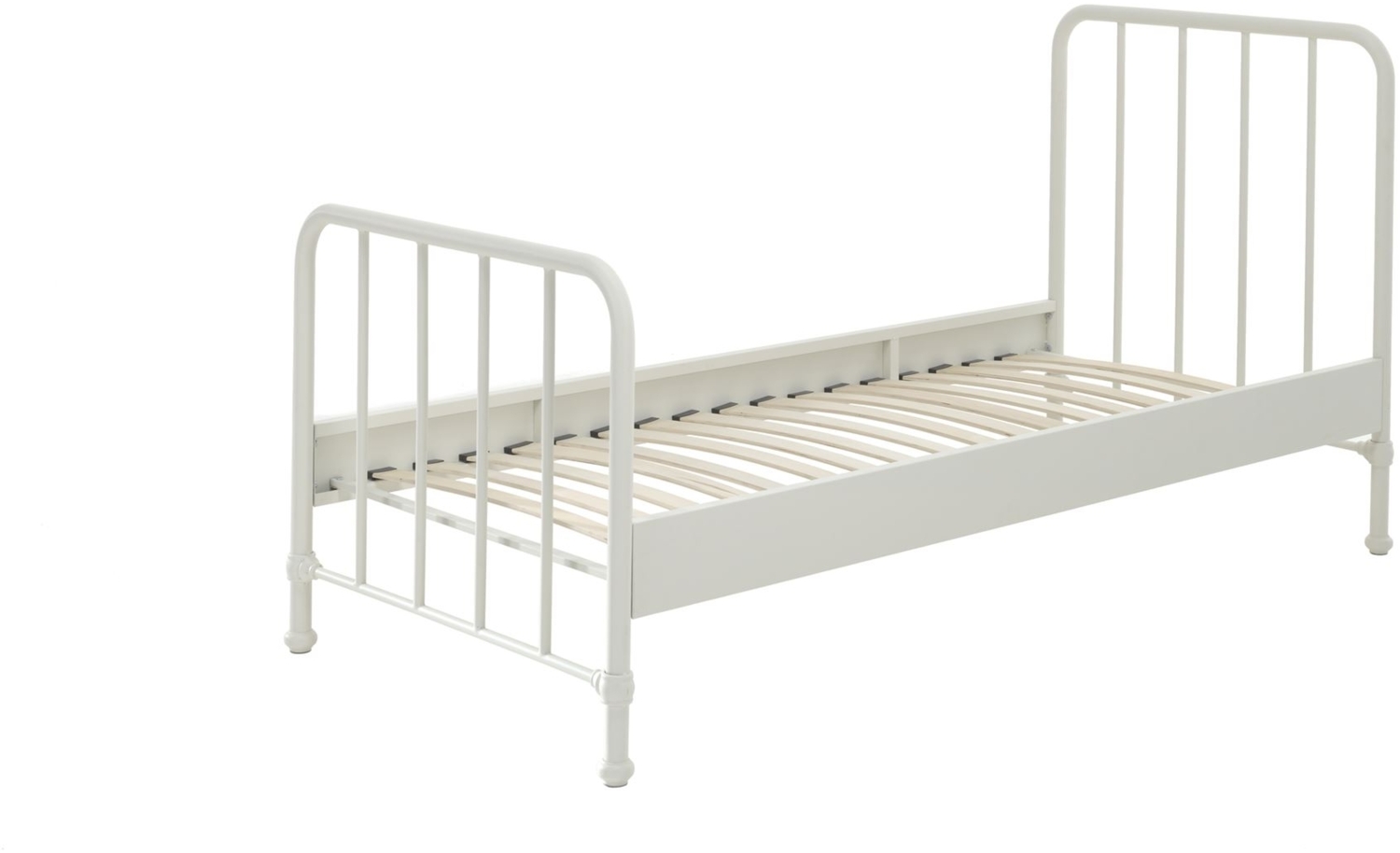 Metallbett Kay 97x206x110 Einzelbett Metall Weiß matt Bild 1