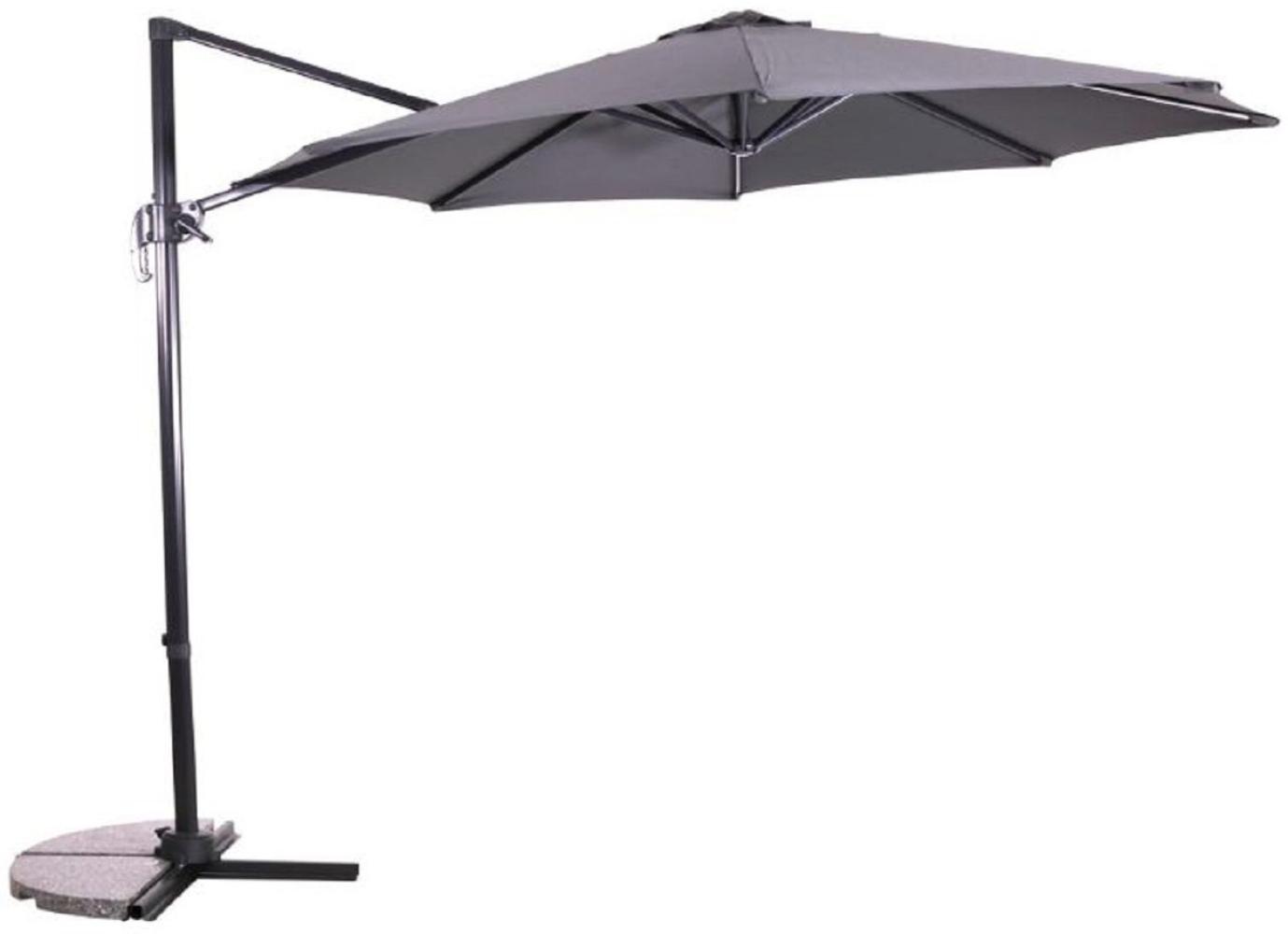 Casa Padrino Luxus Ampelschirm Anthrazit / Grau Ø 300 cm - Sonnenschirm mit Ständer - Garten Sonnenschirm - Terrassen Sonnenschirm - Balkon Sonnenschirm - Garten Terrassen Balkon Accessoires Bild 1