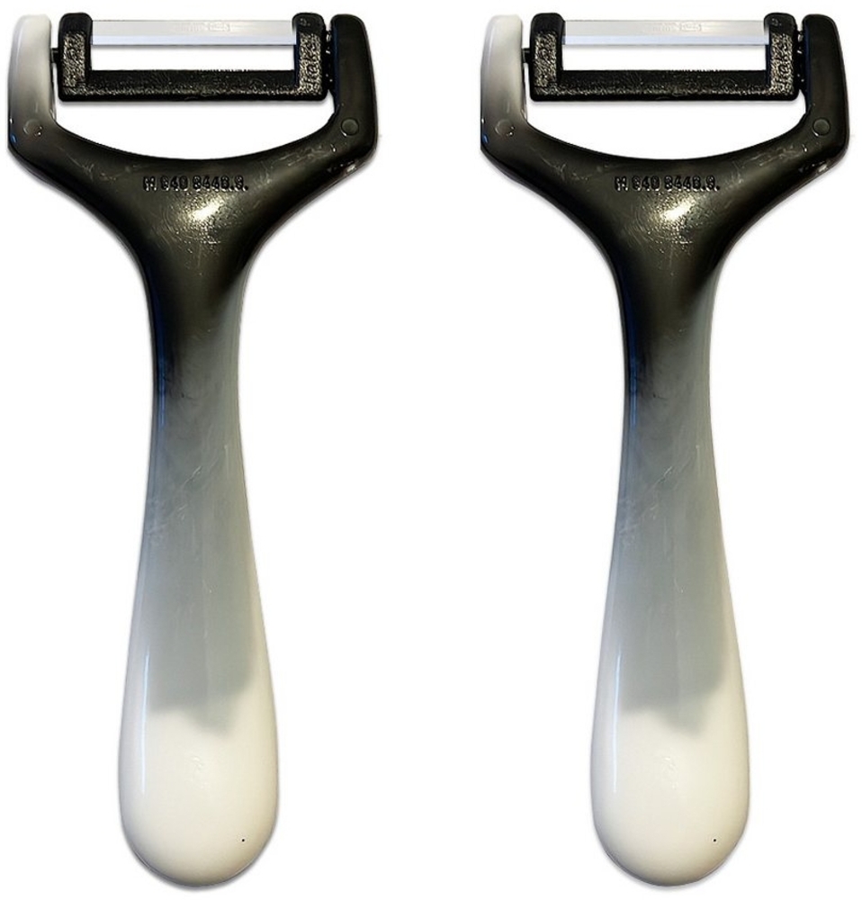 SMI Sparschäler Solingen Kartoffelschäler Sparschäler Gemüseschäler Universalschäler, (2-tlg, 2 tlg), Schwarz-Weiß Bild 1