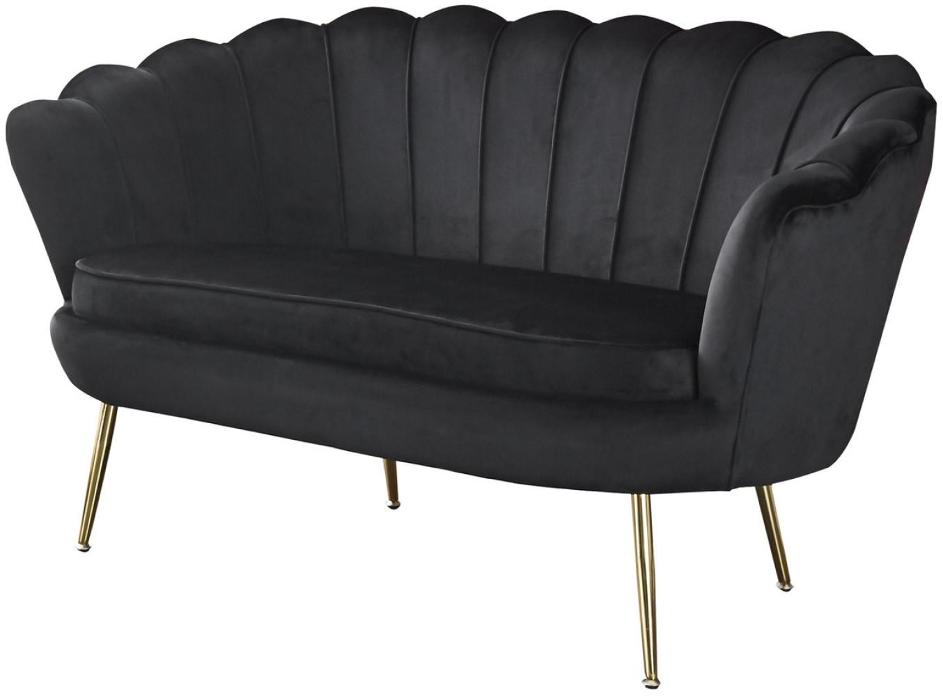 Muschelsofa Metall Gold Samt Schwarz Bild 1