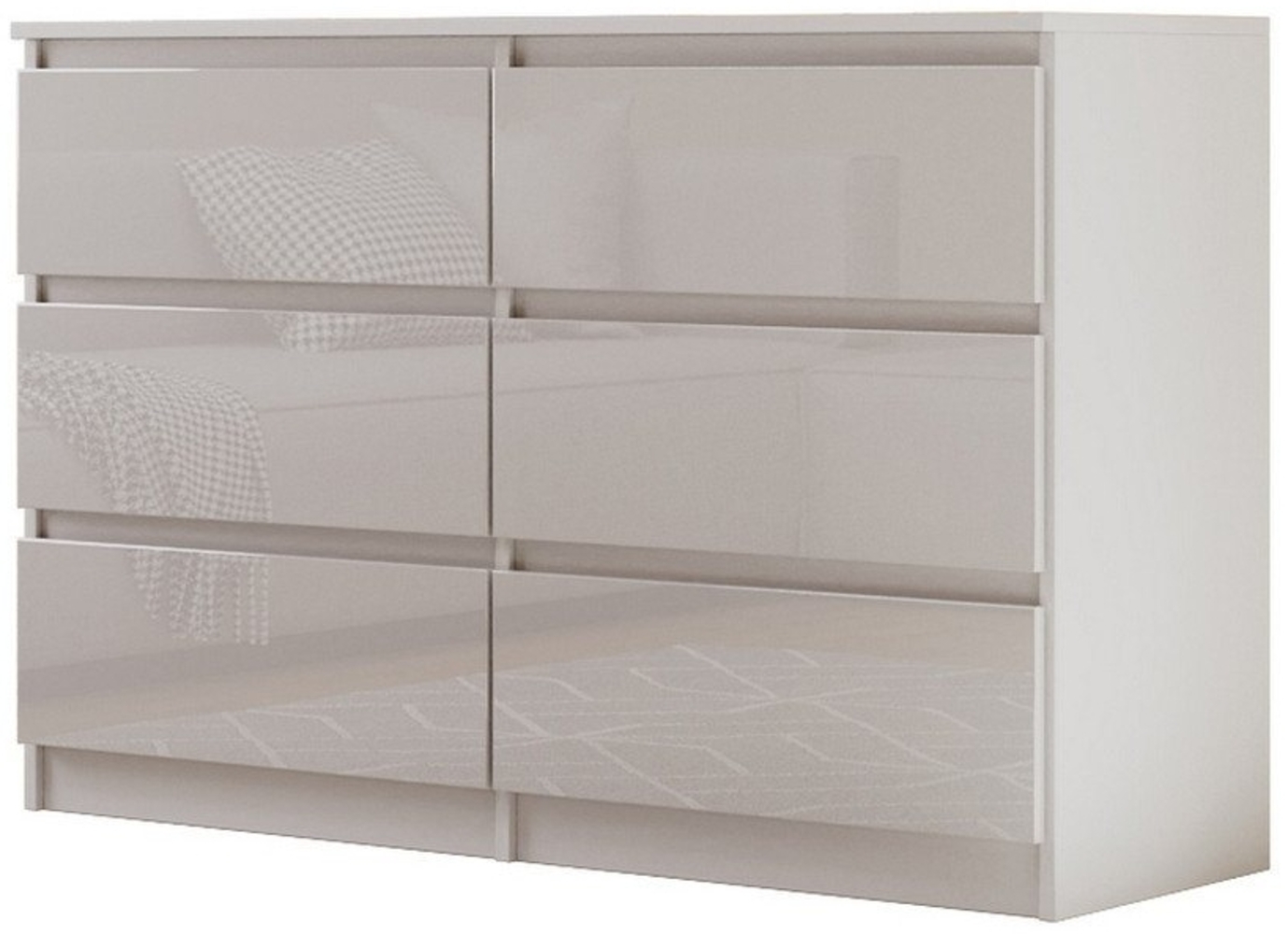 Beautysofa Kommode mit sechs Schubladen LEMON, Breite: 120cm oder 140cm, viele Farbvarianten, mit 6 Schubladen Bild 1