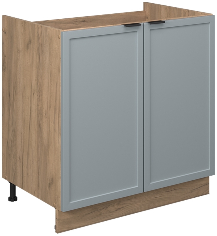 Vicco Spülenunterschrank Hellblau-grau 80 cm ohne Arbeitsplatte, Fame-Line Bild 1