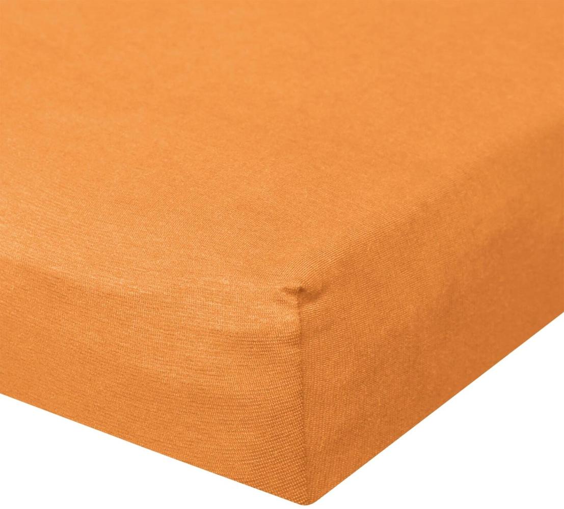 BettwarenShop Jersey Spannbetttuch Ultra-Stretch|120x200 - 130x220 cm| orange Bild 1