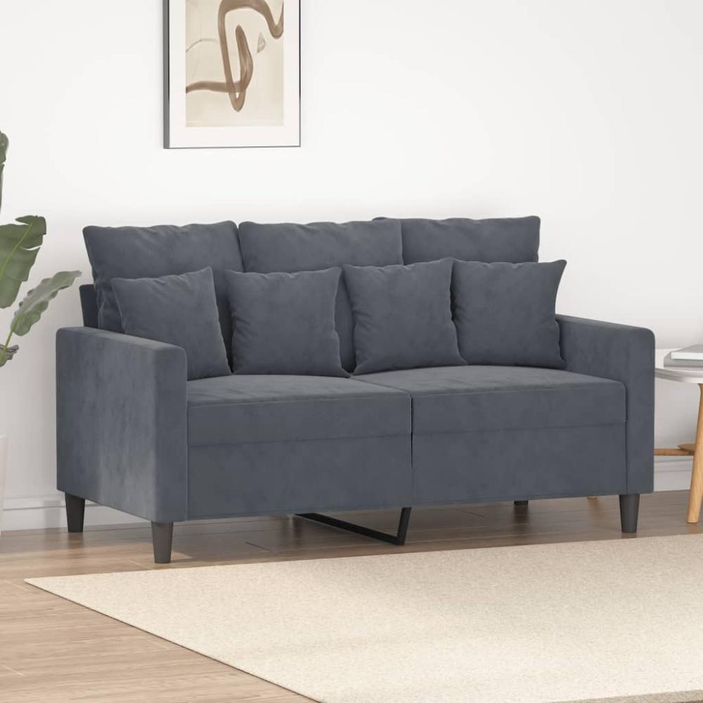 vidaXL 2-Sitzer-Sofa Dunkelgrau 120 cm Samt Bild 1