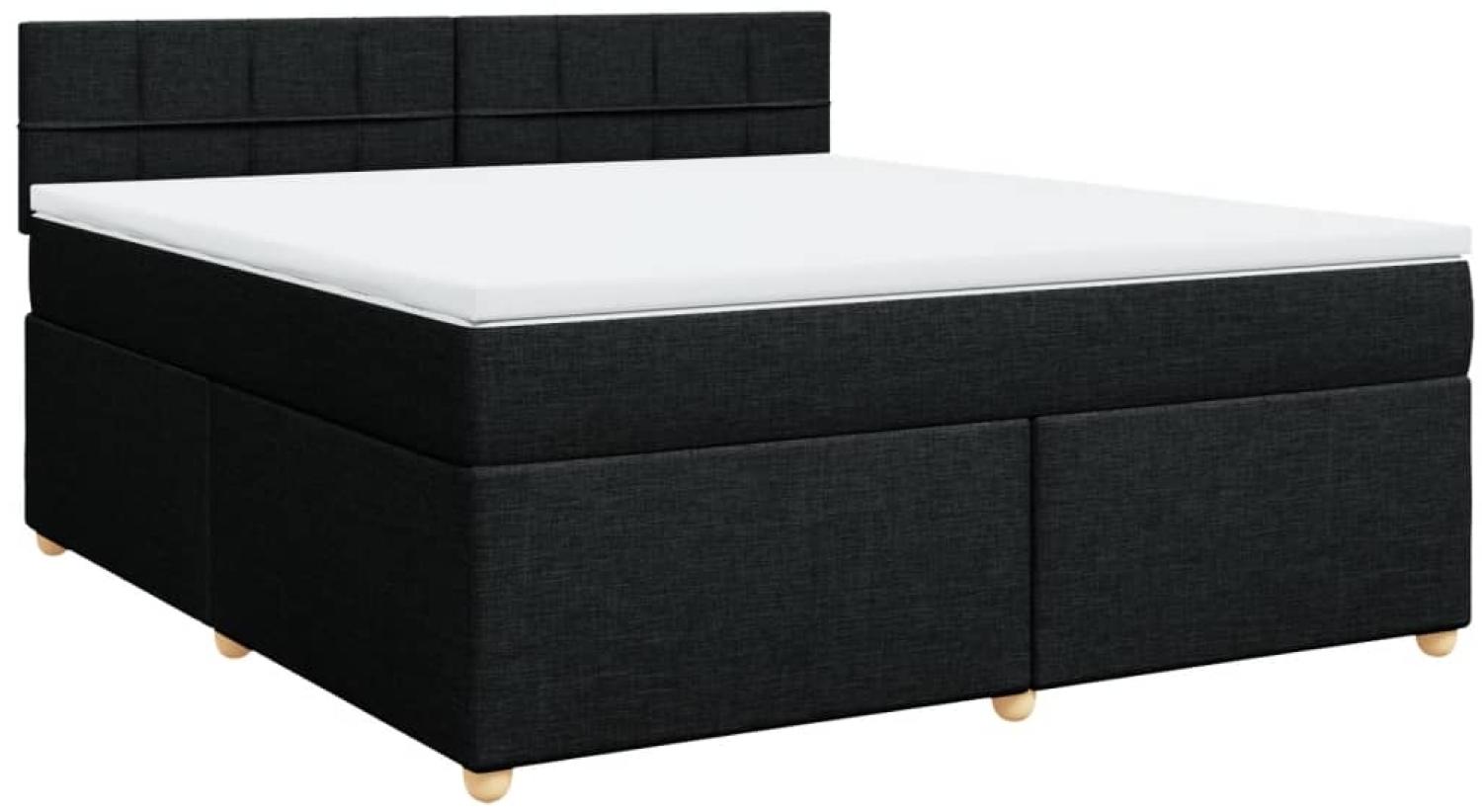 vidaXL Boxspringbett mit Matratze Schwarz 180x200 cm Stoff 3286761 Bild 1