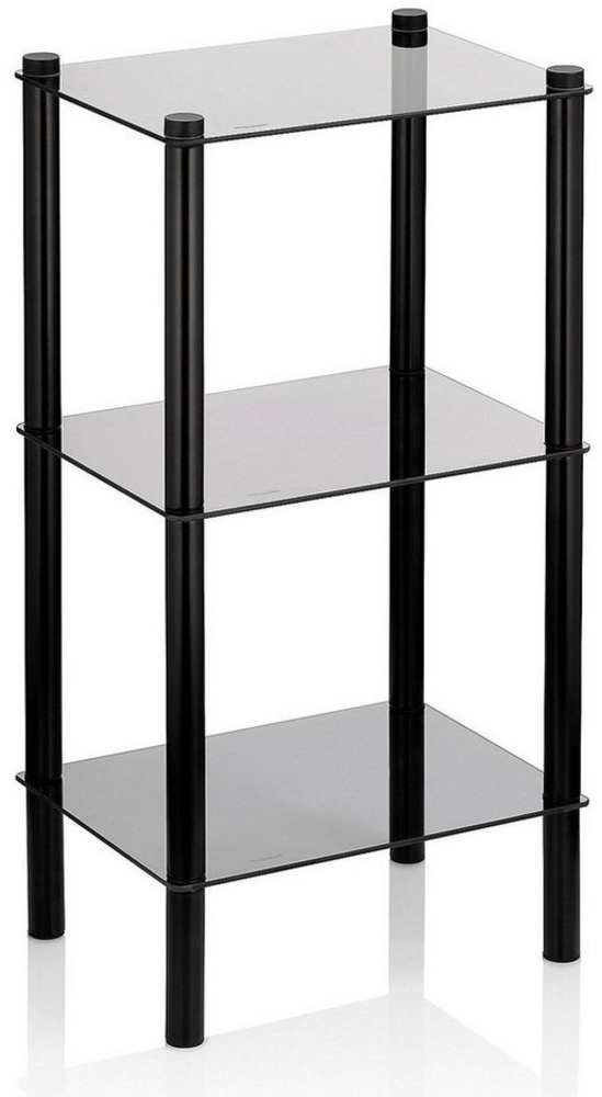 Kela Regal Lars modern Glas pulverbeschichtet, Schwarz, 40 x 30 x 30 cm Bild 1