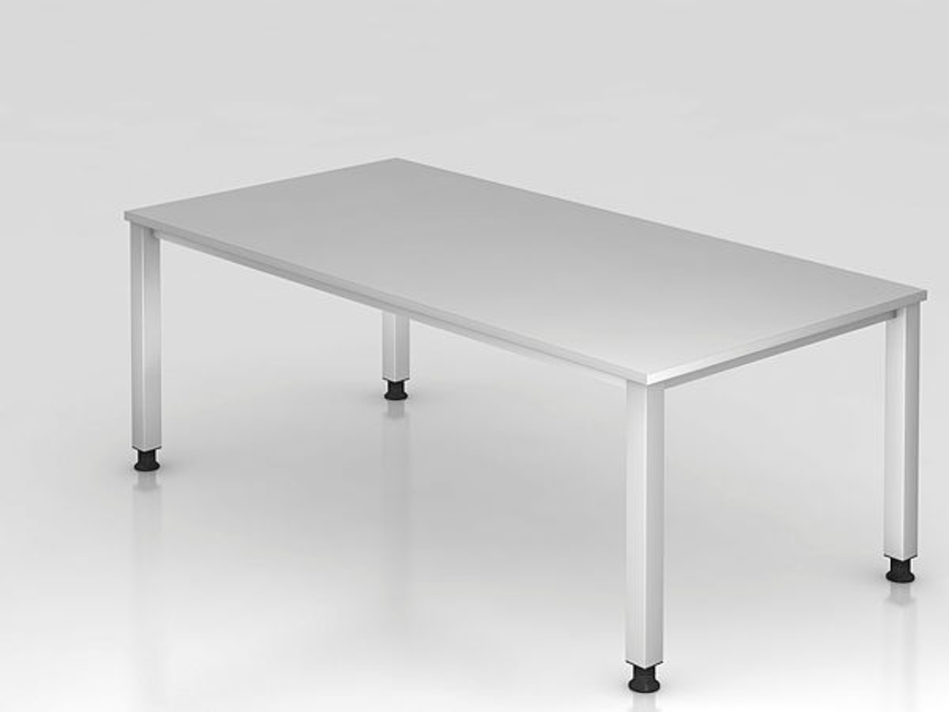 Schreibtisch QS2E 4-Fuß eckig 200x100cm Grau Gestellfarbe: Silber Bild 1
