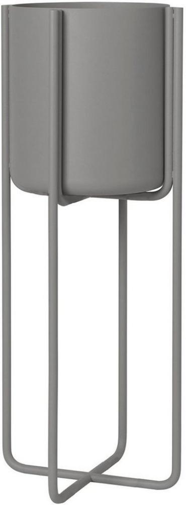 Blomus Pflanzgefäß mit Gestell KENA, Blumentopf, Pflanztopf, Stahl pulverbeschichtet, steel gray, 66018 Bild 1