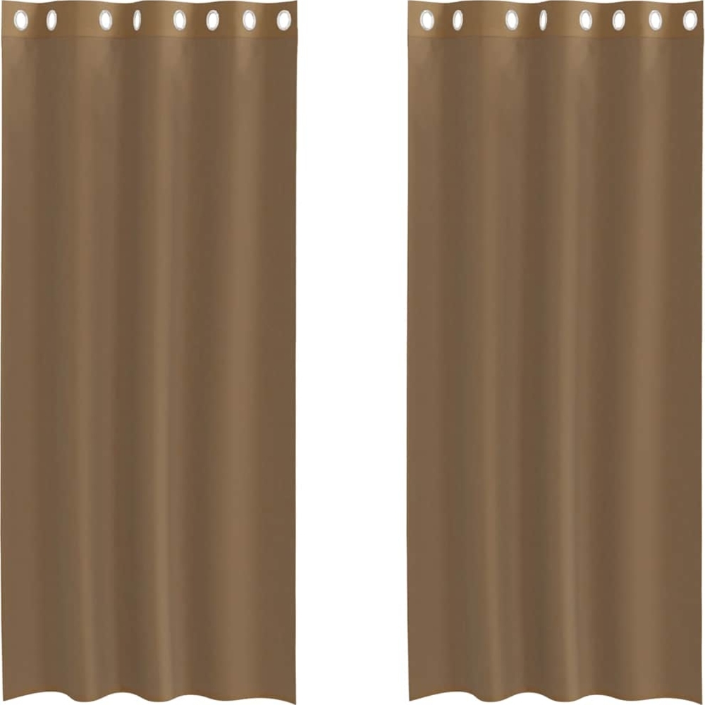 vidaXL Voile Vorhänge mit Ösen 2 Stk. Hellbraun 4102127 Bild 1