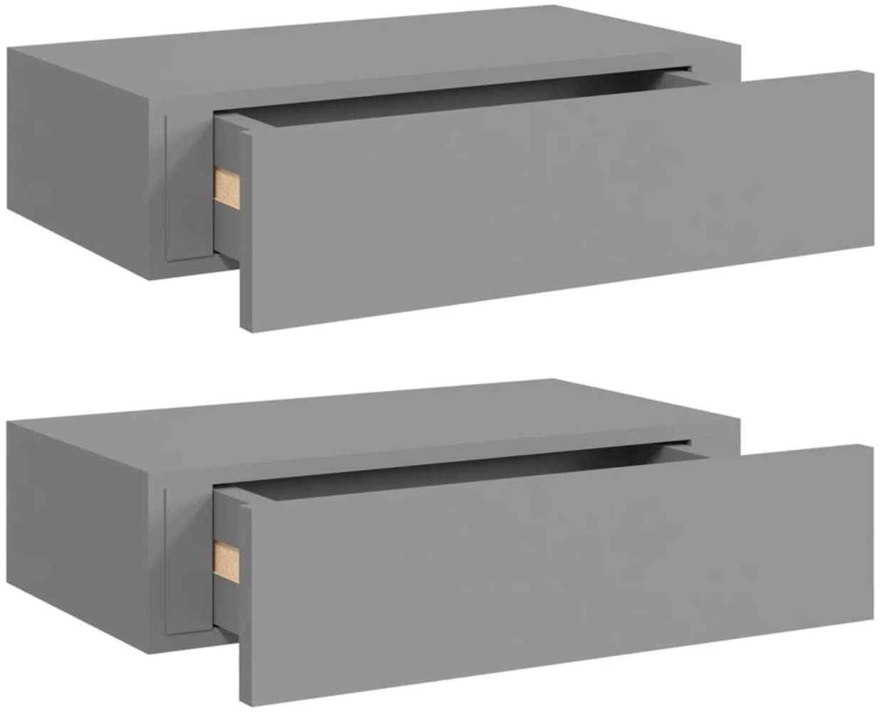 vidaXL Wandregale mit Schubladen 2 Stk. Grau 40x23,5x10 cm MDF 330246 Bild 1