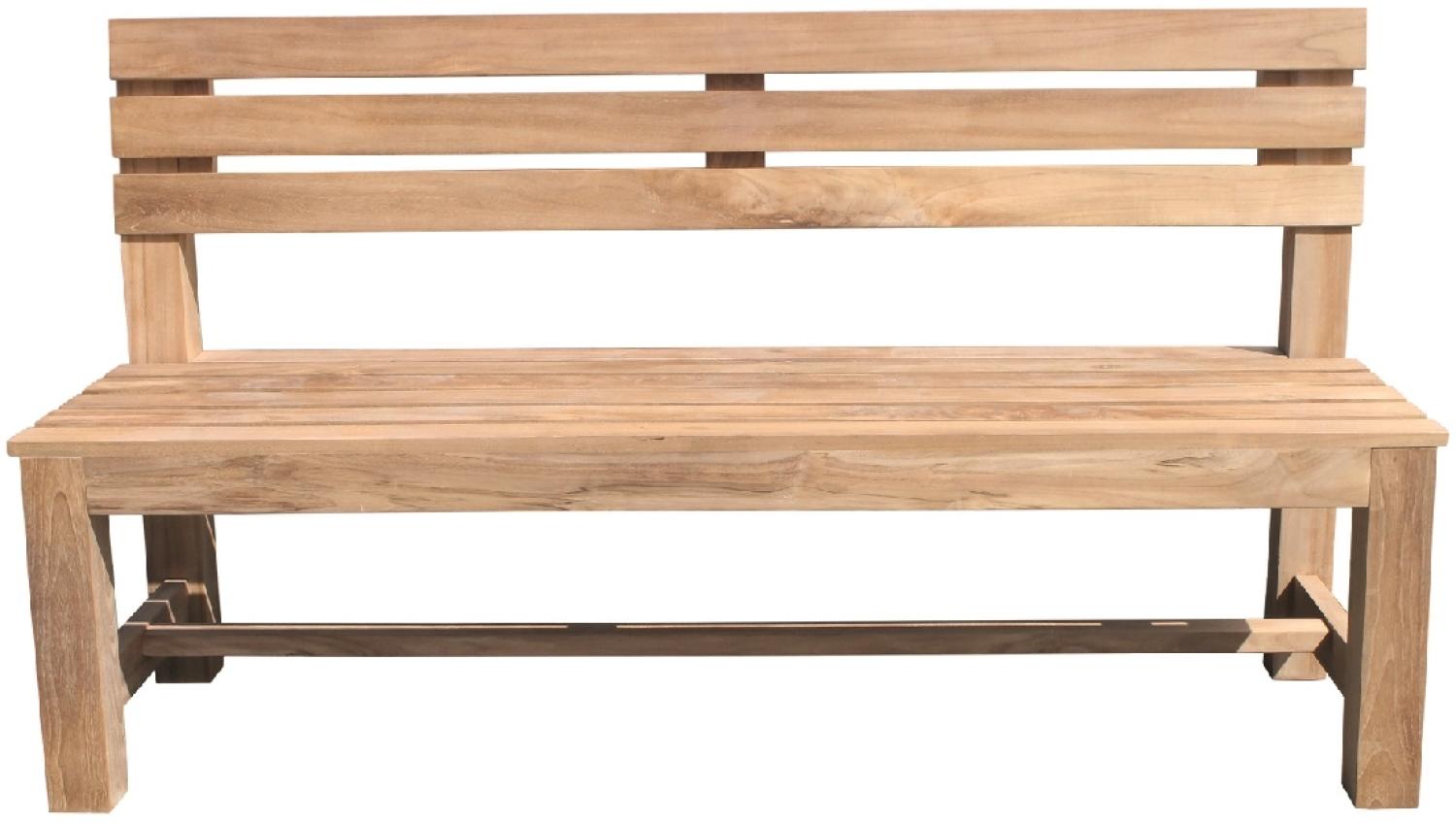 Premium Massiv Teak Sitzbank Holzbank Teakbank Parkbank Gartenbank natur 150cm Bild 1