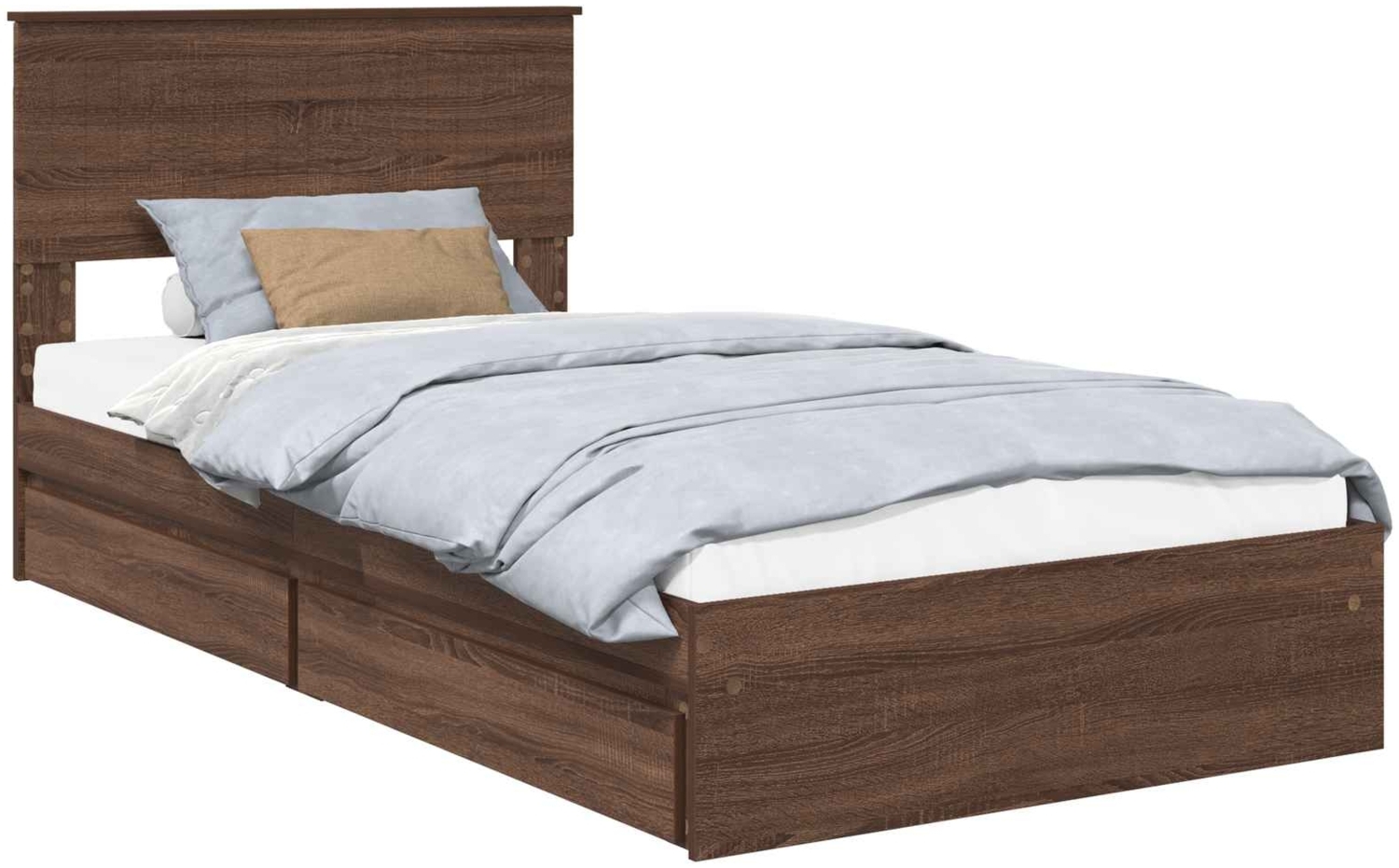 vidaXL Aufbewahrungsbett Braun Eichen-Optik 100x200 cm Holzwerkstoff 3410832 Bild 1