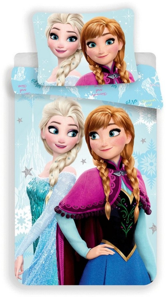 Disney Frozen Kinderbettwäsche Disney Frozen Eiskönigin Anna & Elsa 140x200 cm, 70x90 cm, Baumwolle, 2 teilig Bild 1