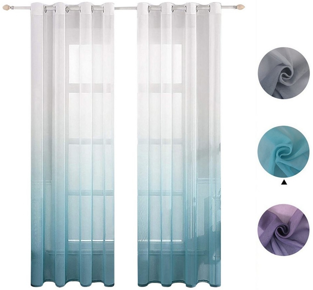 BYSURE Gardine, Ösen (2 St), transparent, Voile, Farbverlauf Vorhänge Bild 1