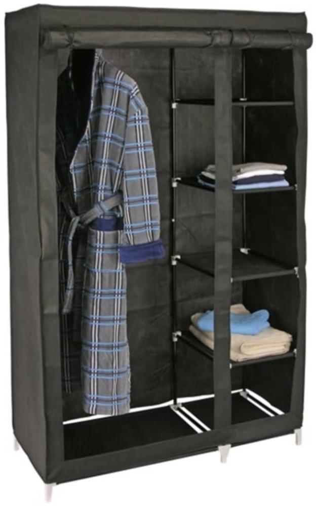 HI Kleiderschrank 110x46x178 cm Stoff Schwarz Bild 1