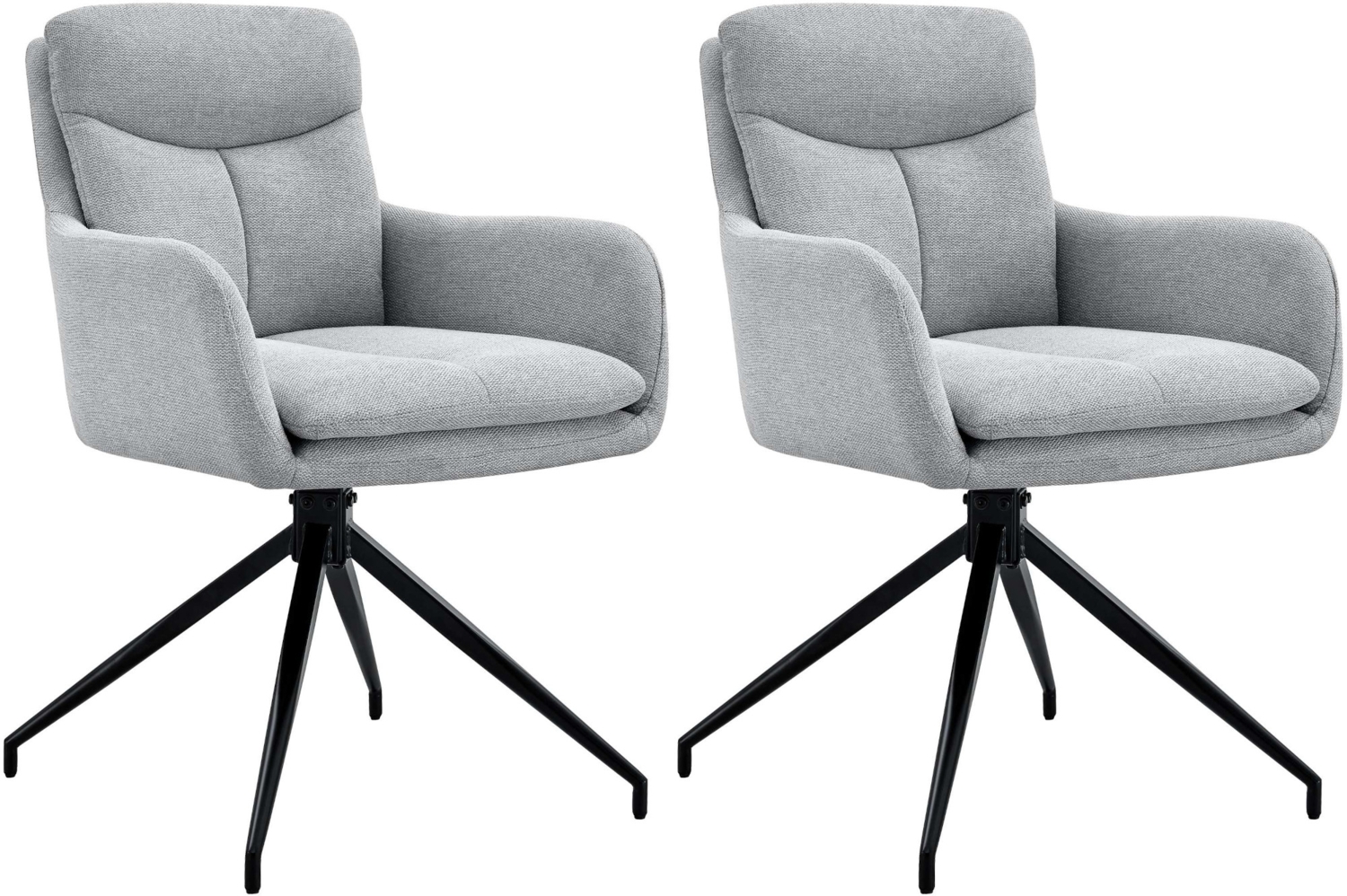 CLP 2er Set Esszimmerstühle Somers Stoff 180° Schwenkfunktion mit Rückenlehne,hellgrau Bild 1