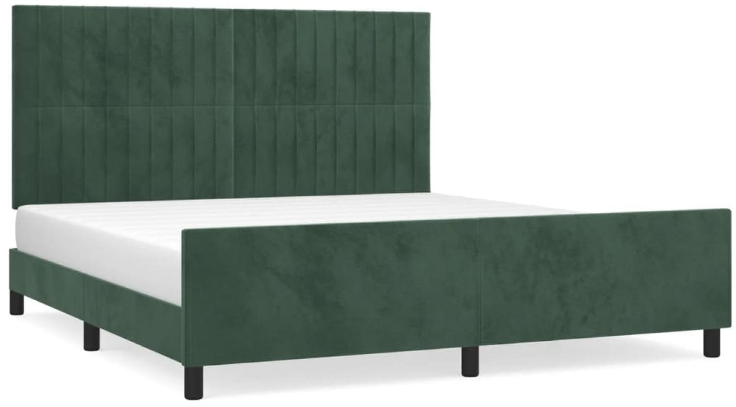 vidaXL Bettgestell mit Kopfteil Dunkelgrün 180x200 cm Samt 3125894 Bild 1