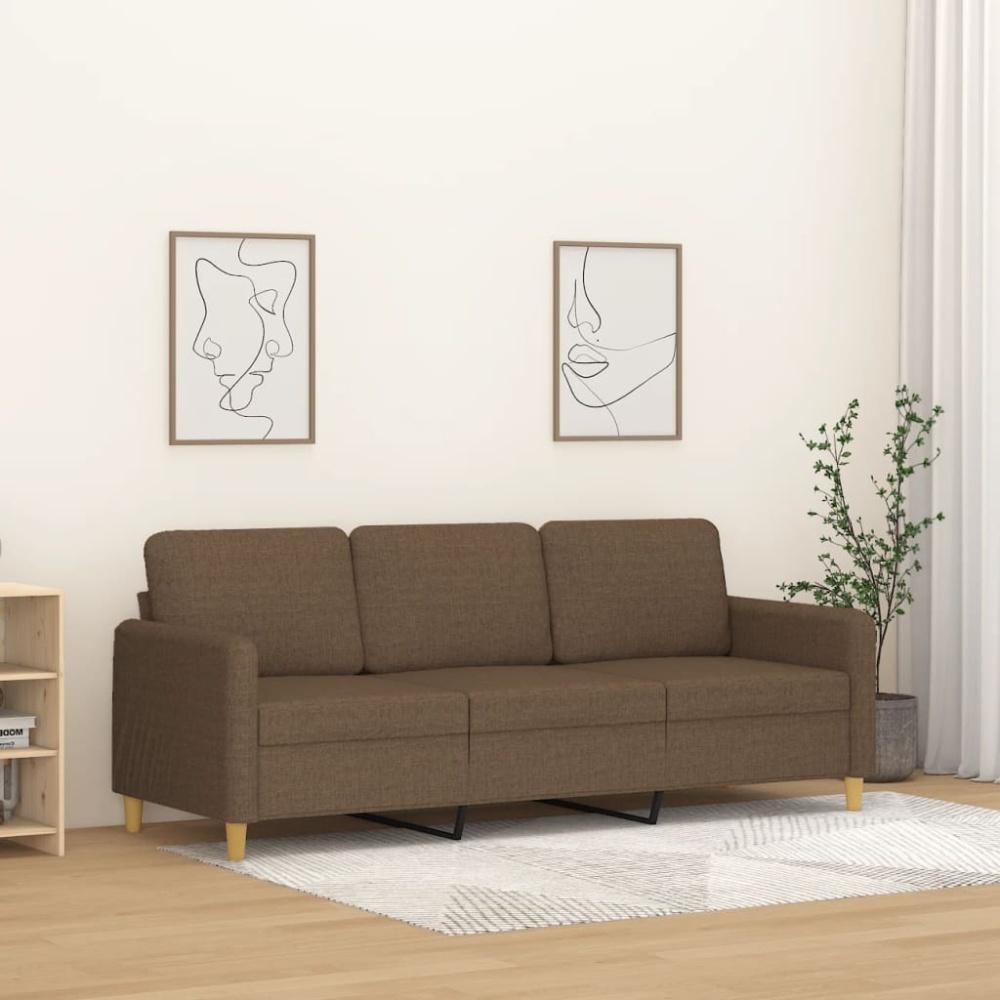 vidaXL 3-Sitzer-Sofa Braun 180 cm Stoff Bild 1