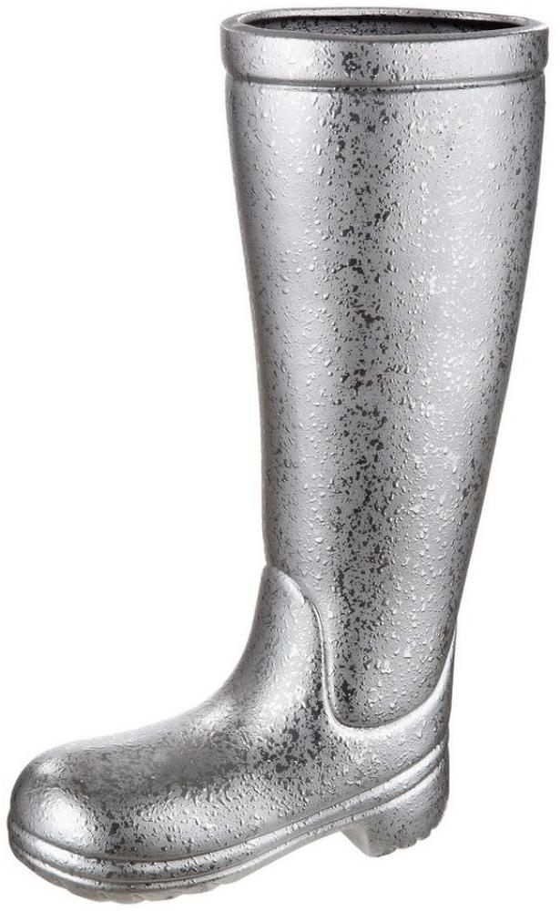 Casablanca Schirmständer, Gummistiefel, "Stiefel", Keramik, silberfarben, , L. 11 cm, B. 26 cm, H. 45 cm 28757 Bild 1