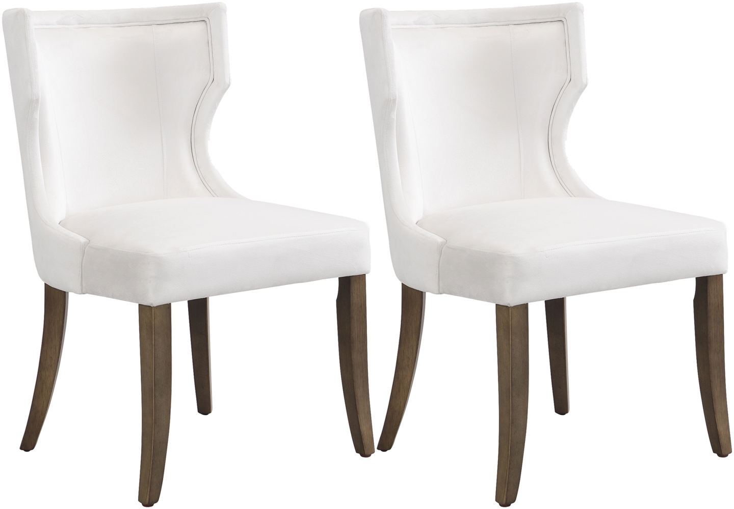 Merax Esszimmerstuhl aus Samt, 2er-Set mit Beinen aus Massivholz, dickes Kissen, verstellbare Beine, Schlafzimmerstuhl, Küchenstuhl, Wohnzimmer-Loungesessel, Beige Bild 1