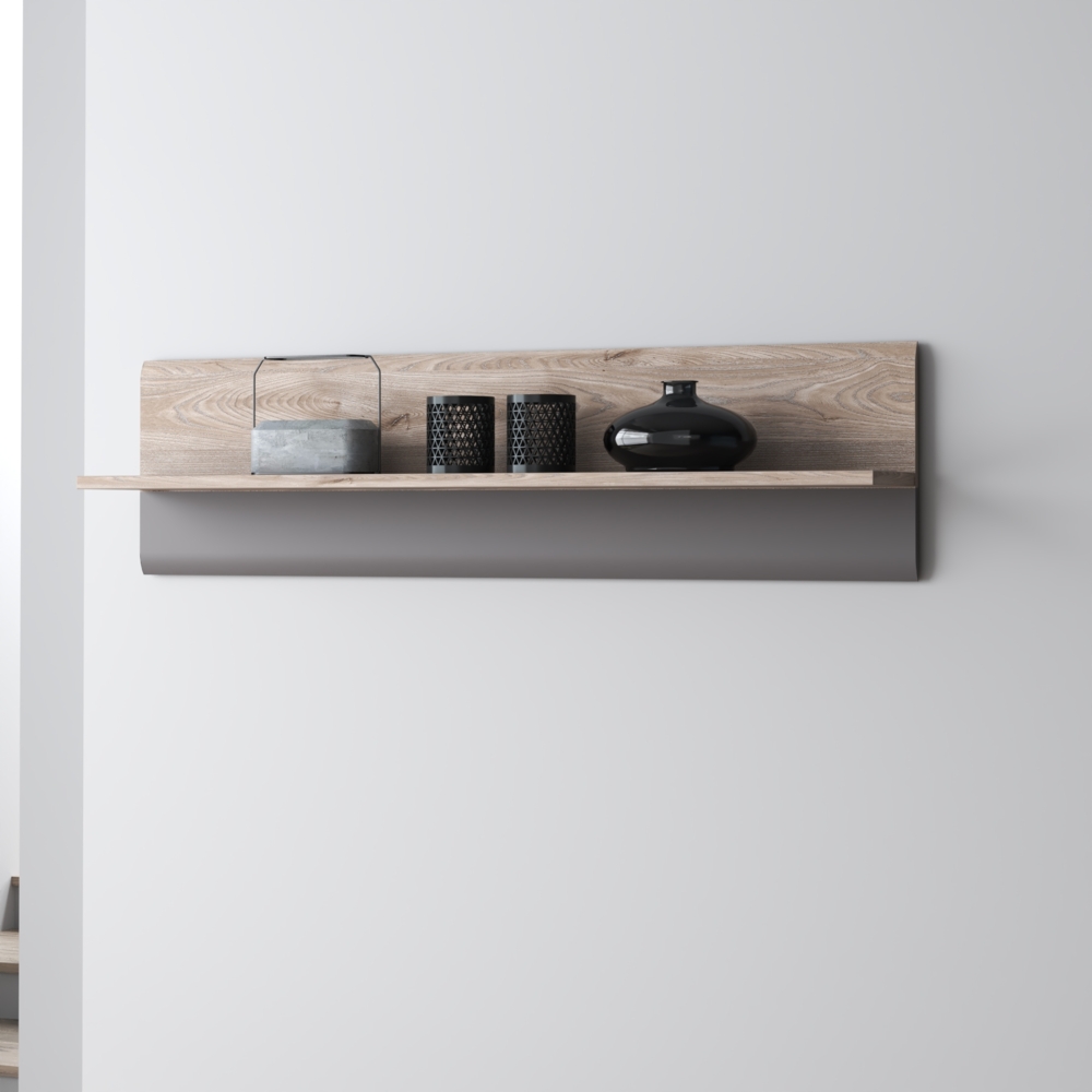 FORTE Locarno Wandpaneel, Holzwerkstoff, Grau, 140 x 37,3 x 21,9 cm Bild 1