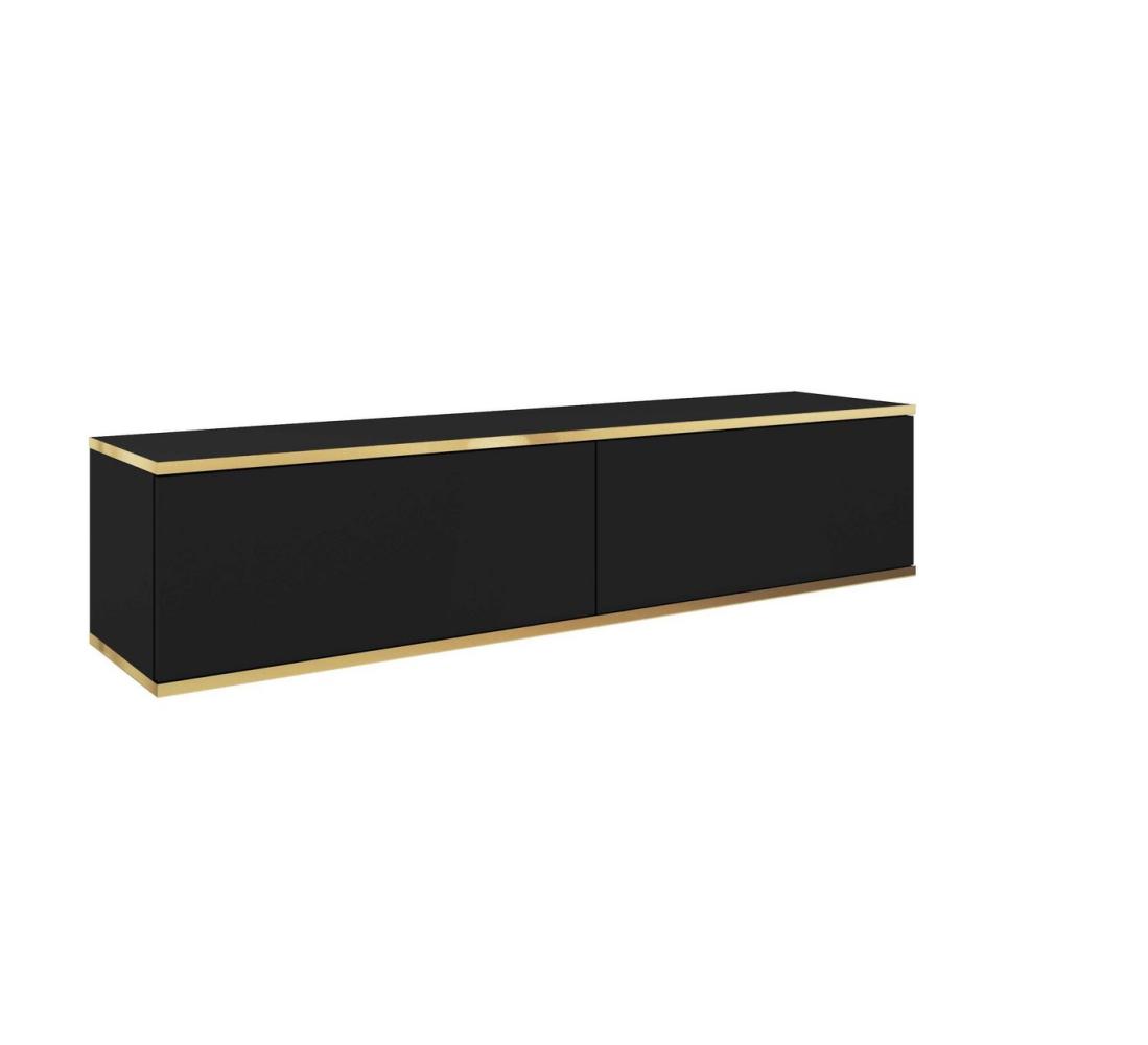 MOEBLO TV-Board Dayn RTV - 135 (Hängeschrank Lowboard Fernsehtisch TV Bank Fernseher TV Möbel, RTV-Schrank mit goldenen Einsätzen), (HxBxT):30x135x32cm Bild 1