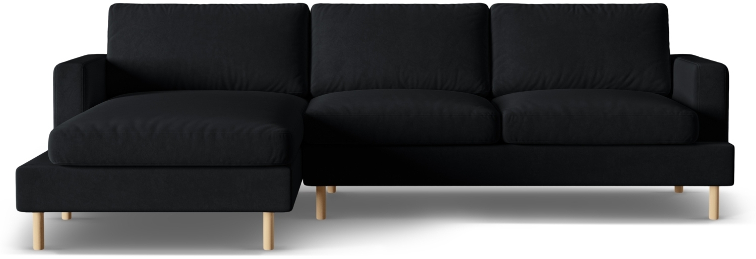Micadoni Ecksofa Aliya 4-Sitzer Links Samt Schwarz Bild 1