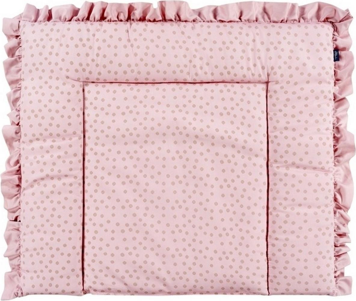 Alvi Wickelauflage wattiert Curly Volant Kreise rosa ca. 70x85 cm Bild 1